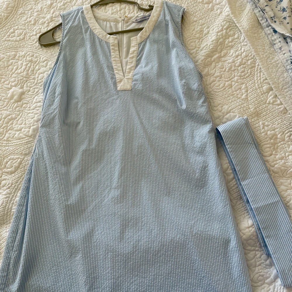 Southern Tide Seersucker Dress with Tie - Size 12